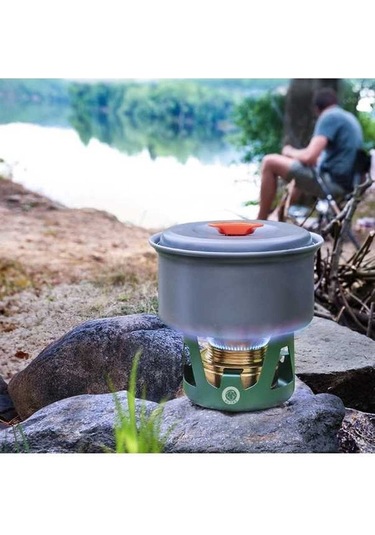 Wondernest Cstur Y2218 Açık Ultralight Alüminyum Soba Kamp Balıkçılık Taşınabilir Sıvı Alkol Sobaları Koyu Yeşil Çok Renkli