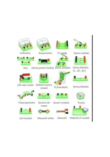 ECE Fizik Deney Seti Elektrik Elektromanyetizma Taşıma Ve Saklama Çantası İle