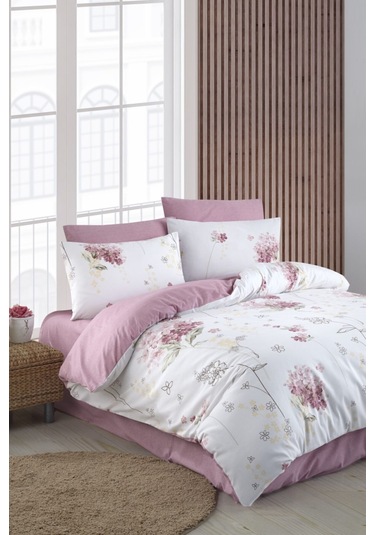 Mystory Home Lastikli Çarşaflı Tek Kişilik Nevresim Takımı Viola