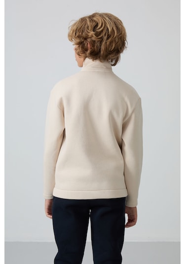 Standart Fit 2li Paket Bej-parlament Erkek Çocuk Sweatshirt - 11245 Krem - Mavi