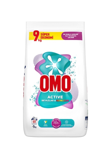 Omo Matik Toz Çamaşır Deterjanı 9kg Beyazlar Ve Renkliler 60 Ykm