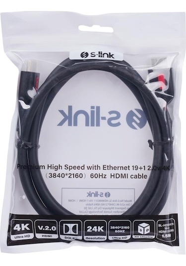 S-lınk SL-HDM4K011 1.5 M V2.0 4K 60 Hz Hdmı Kablo