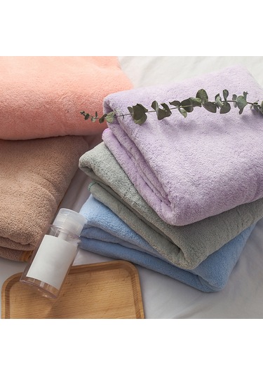 Kosona Yumuşak Koral Fleece Banyo Havlusu 70x140 Cm - Yüksek Yoğunluklu, Uzun Ömürlü, Çok Amaçlı - Lacivert Diğer