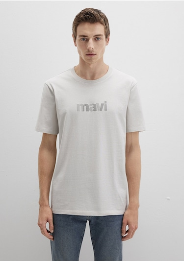 Mavi - Mavi Logo Baskılı Gri Tişört 0612936-80192 Gri