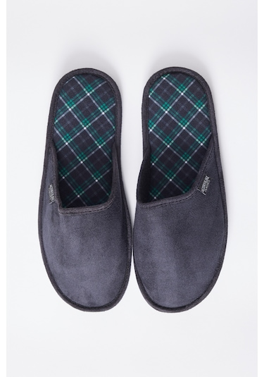 AC&Co / Altınyıldız Classics Erkek Siyah-kırmızı Twigy Yumuşak Taban Ev Terliği Damat Çeyiz Siyah - Kırmızı