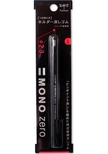 Tombow Mono Zero 2 3 Yuvarlak Uçlu Kalem Silgi Siyah