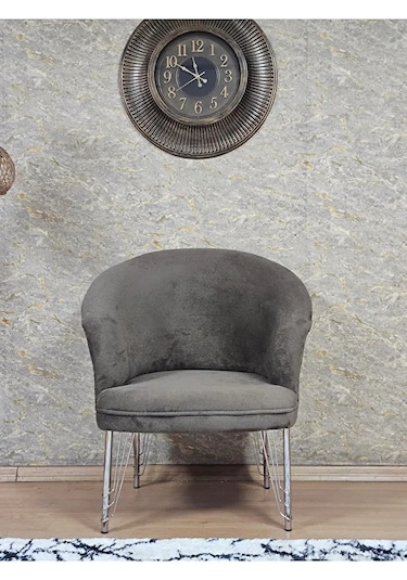 Tekli Teddy Krom Kaplama Telli Ayak Çay Seti Koltuk Tekli Berjer Çok Renkli