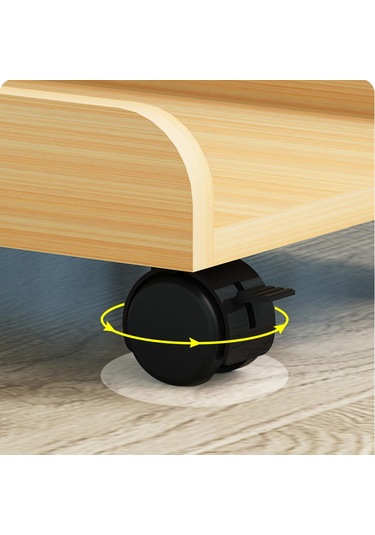 Homyl Masaüstü Cpu Ahşap Tekerlekli Stand Bilgisayar Kasası