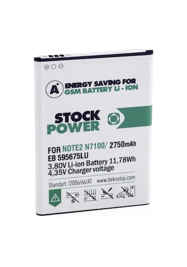 Stock Power Samsung Galaxy Note 2 N7100 Uyumlu Batarya