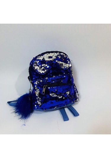 Fiyra Crn Saks Pullu Kız Çocuk Sırt Çantası 16cmx20cmx10cm Saks Mavi