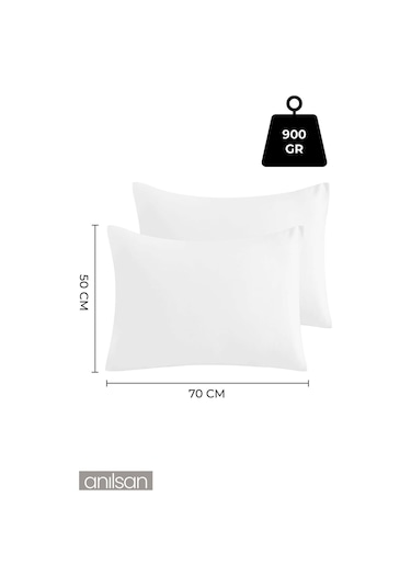 Mikrofiber Antialerjik Yastık - 1000gr, 50x70cm, Boncuk Silikon Dolgulu Beyaz