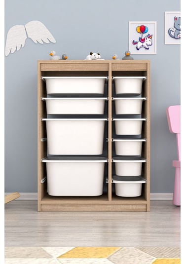 Cosmo Xs Çok Amaçlı 10 Sepetli Mutfak Banyo Kiler Dolabı Beyaz