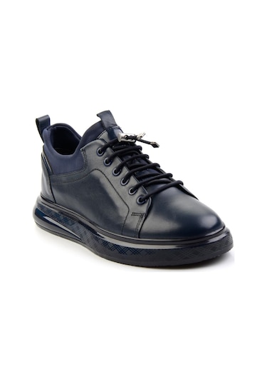 Lacivert Hakiki Deri Erkek Casual Ayakkabı E01401082243 Lacivert