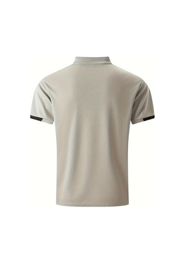 Logo Baskılı Erkek Yaz Kısa Kollu Düğmeli Polo Gömlek Erkek Slim Fit Golf Polo Gömlek Dik Yaka Polo Gömlek Gri Logo Baskılı Erkek Yaz Kısa Kollu Düğmeli Polo Gömlek Erkek Slim Fit Golf Polo Gömlek Dik Yaka Polo Gömlek Gri