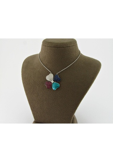 Gümüş Yonca Kolye Şans Kolyesi Sevgiliye Hediye Wsn51