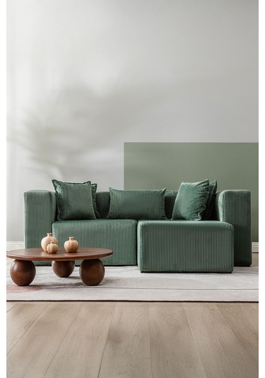 Katt Modüler Ekstra Rahat İskeletli 2 Li Koltuk 10 Renk Yeşil