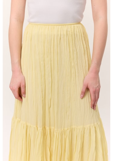 Crush Piliseli Uzun Etek Soft Sarı Soft Sarı
