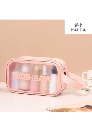 Tongxida Küçük Pembe Şeffaf 6'lı Pvc Makyaj Çantası - Seyahat, Yüzme, Plaj İçin Taşınabilir Saçma Sırtlı Organizer Çok Renkli