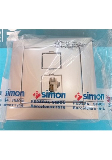 Simon 34 Renkli Rj11 Nümeris Telefon Prizi Çerçeveli