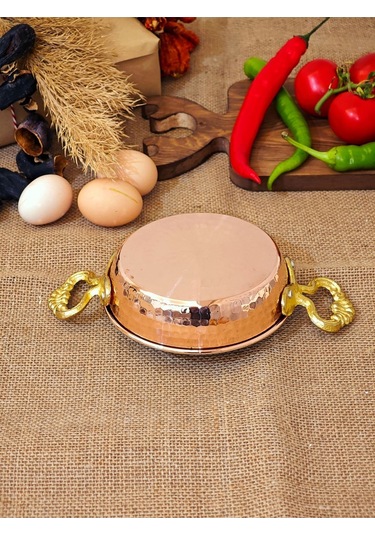 Modabakır Bakır Tava Kapaklı 14 Cm Model:55698s Bakır
