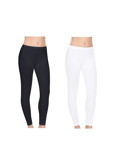 2'li Paket Elit Kadın Likralı Uzun Tayt Karışık Renk