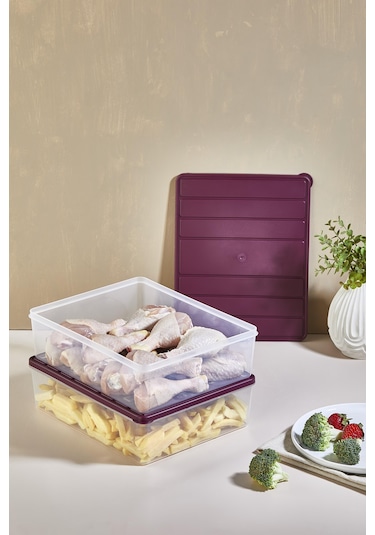 Selka Nora 2 Adet 4 Lt. Saklama Kabı Mürdüm