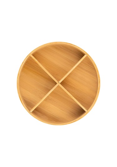 Elan Gallery 4 Bölmeli Dönen Bambu Standı 24x24x7,2 Cm 208742514 Açık Kahverengi