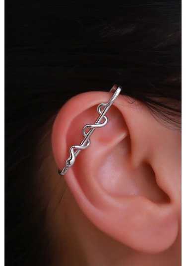 14 Ayar Altın Yılan Industrial Earcuff Sarı