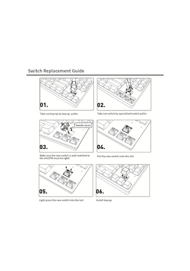 Honeybeeshop Outemu Yüksek Hassasiyetli Toz Geçirmez Mor 90 Adet Mekanik Klavye Switch Tactile