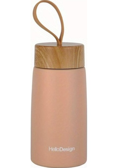 Pembe Yaratıcı Ahşap Tahıl 304 Paslanmaz Çelik Yalıtımlı Bardak, Yaratıcı Vakumlu Su Bardağı, Sevimli Mini Büyük Göbek Kupası Pembe