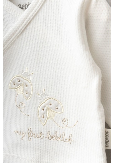 Bebitof 10parça Sevimli Uğur Böceği Desenli Kutulu Yenidoğan Hastane Çıkışı Ekru