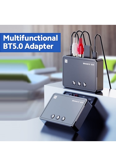 Monyee Bluetooth 5.0 Ses Alıcı, 15m Aktarım Mesafesi, Nfc Desteği, Usb/rca/aux Arayüzleri, Çok Fonksiyonlu Bt Adaptörü