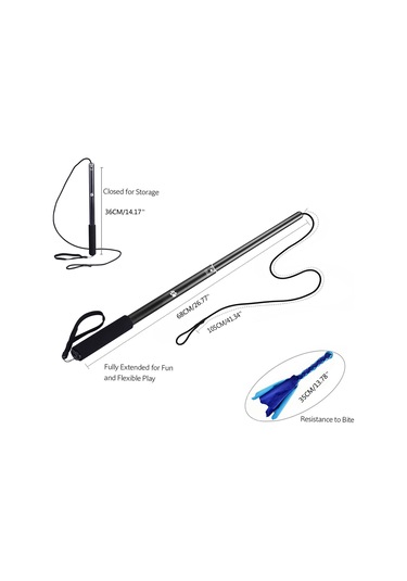 Lemestar Esnek Uzatabilir Köpek Antrenman Çubuğu - Siyah, Alüminyum Gövde, Kauçuk Sap, Diş Temizleme Ve Enerji Tüketimi İçin İç/ Dış Mekan Uygun