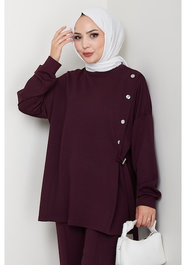 Çıtçıt Detaylı Oysho İkili Takım 1624 - Mürdüm Mürdüm