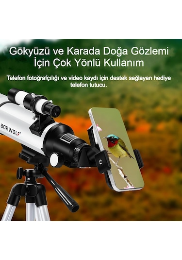 70400 Hd Astronomik Teleskop - Gökyüzü Ve Doğa Gözlemi İçin, 70mm Objektif, 360mm Odak, Fmc Kaplama