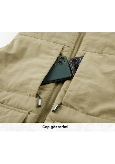 Kalınlaştırılmış İş Kıyafeti Çok Cepli Erkek Yeleği Açık Gri