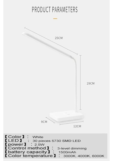 Ledli Dokunmatik Masa Lambası 3 Kademeli Akrobat Şarjlı Ve Usb Ma