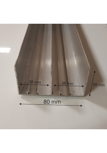 Alüminyum Profil Sürme Kapak Rayı Frenli Üst Ray 250cm Gri
