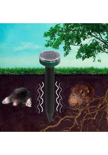 Kosona Güneş Enerjili Ultrasonik Sürükleyici - Sıçan, Yılan, Köstebek Ve Haşere Kovucu - Dış Mekan Ledli, Su Geçirmez, 7000 Karesel Fit Kapsama Alanı