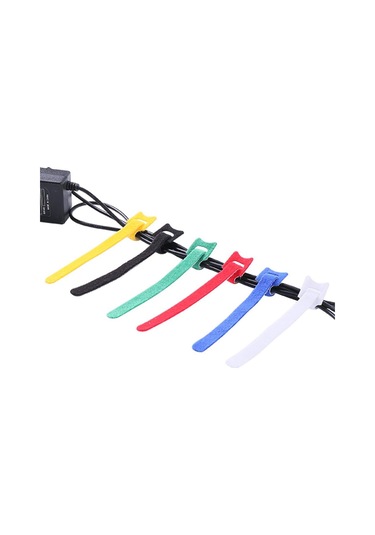 Geeksen Yeşil Nilon Bant Kordon Organizatörü - 12x150mm, Tekrarlı Kullanım, Ev/ofis Kablo Sıkma Bağlantı Aracı