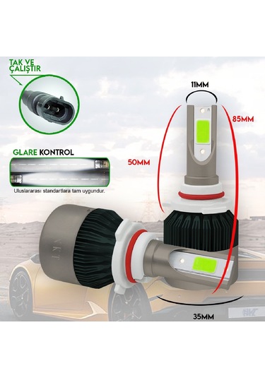 POINT MARKETING 9006 Ice Blue Buz Mavi Led Xenon Far Ledi Led Zenon Far Ampulü