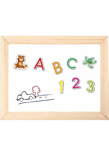 2250 Manyetik Çift Taraflı Tablet Ahşap Yazı Tahtası   -Dıytoy