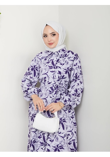 Yeni Sezon Mor Elbise / E0132 Mor