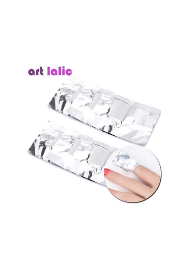 100 Adet Tırnak Sanat Kaldırma Alüminyum Folyo Akrilik Jel Cila Temizleme Sarar Manikür Aracı Kapalı Islatın