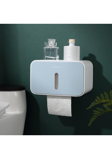 Mavi Mengnı Taşınabilir Tuvalet Kağıdı Tutucu Duvara Monte Banyo Depolama Rafı Yaratıcı Katlanabilir Askı Doku Kutusu Ev Tuvalet Kağıdı Tutucu