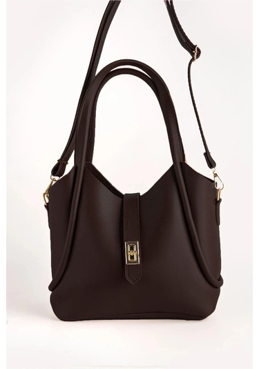 Kadın Makyaj Çantalı Yavrulu Kilit Kapama Detaylı Çapraz Askılı Omuz Çantası