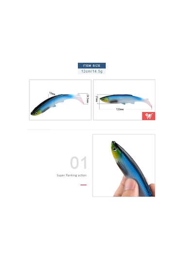 Profisher Mavi Alabalık Kürek Kuyruk Silikon Yapay Yem 12 Cm 14.5