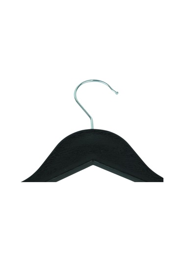 Elbise Askılığı Ahşap Görünümlü 12'li Siyah