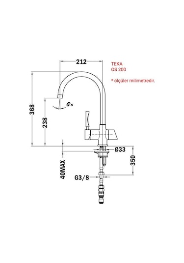 Teka Os 200, Arıtma Cihazı Uyumlu Mutfak Armatürü, Krom Yüzeyli Krom
