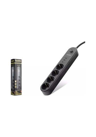 Showmax Sh4625 Termal Akım Korumalı 4'lü Priz 2 Usb + Type-c 2m 2